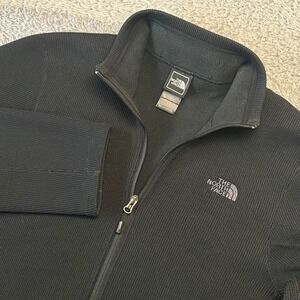 North Face Crescent Mens Black Full Zip Fleece Jacket Large Gorpcore Travel Cozy